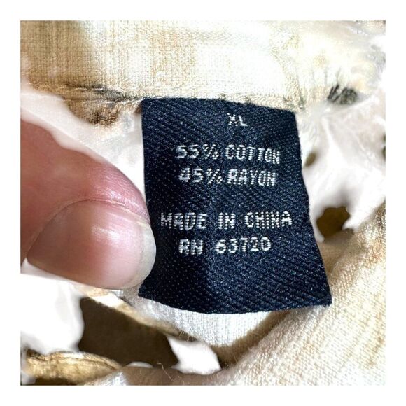 North River Palm Tree Hawaiian Camp Short Sleeve Shirt XL Cotton Rayon Tropical - Picture 5 of 6